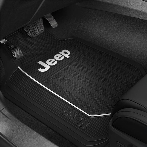 Plasticolor Plasticolor P23-001616R01 1st Row Black Rubber Floor Mats with Jeep; Black P23-001616R01 - main